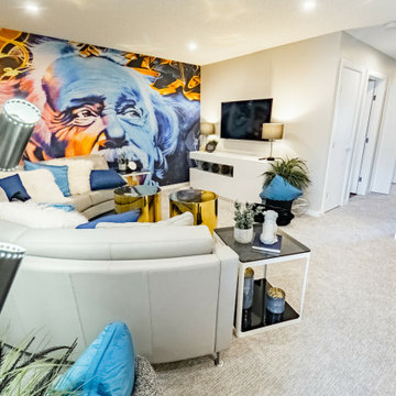 Einstein Graffiti Wallpaper Mural in Family Room