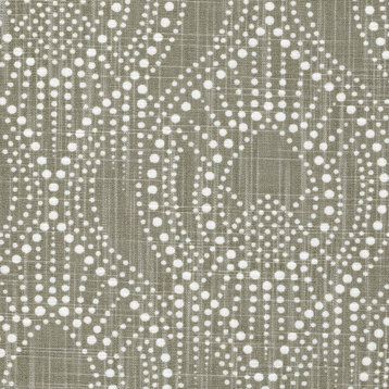 Alyssa Regal Taupe Dotted Print Ruffled Euro Sham Cotton Linen