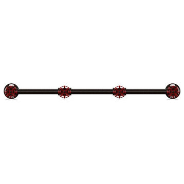 Bowery Hill Industrial Metal 4-Hook Coat Rack in Sand Black Finish