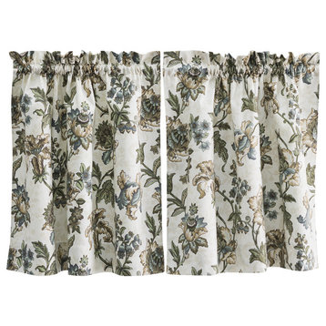 Madison Floral Tailored Tiers, Blue, 56x24