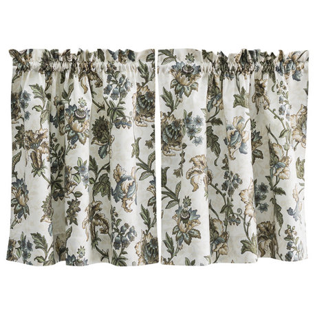 Madison Floral Tailored Tiers, Blue, 56x24