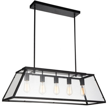 CWI Lighting 9601P36-5-101 5 Light Chandelier with Black Finish