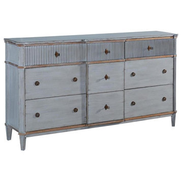 Dresser Chest of Drawers St Denis Pewter Gray Gold Wood Soft Glide