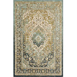Karastan - Karastan Nore Jadeite Area Rug, Jadeite, 3'6"x5'6" - A true original, the Nore area rug features a subtle Ombre effect throughout its teal and aqua hued base. Vivid details, lavish layers of ornate artistry and a central medallion dominating the field all can be found in this Heriz style creation. A design debut of the Touchstone Collection, the Nore is luxuriously finished with the worry free comfort of Karastan Rugs' exclusive SmartStrand yarn. The strength of SmartStrand, which features a built-in lifetime stain resistance, meets the sumptuous softness of silk in this premium quality rug. Available in two colorations, jadeite and willow grey.