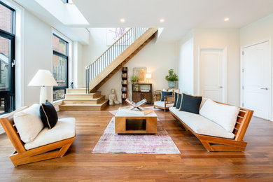 Example of a large eclectic living room design in New York
