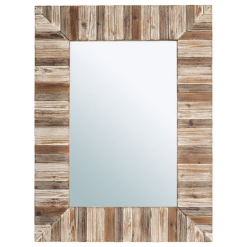 39.70"L Farmhouse Rectangle Wooden Frame Wall Mirror