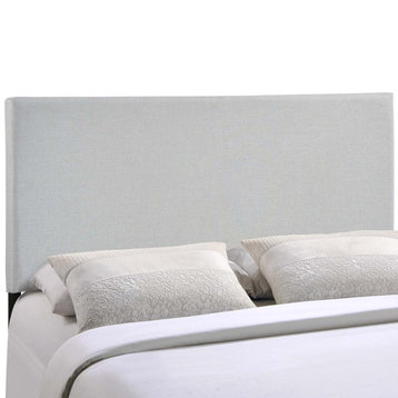 Region Full Upholstered Fabric Headboard, Sky Gray