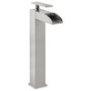 Concorde Single HoleHigh Arc Waterfall Bathroom Faucet, Brushed Nickel