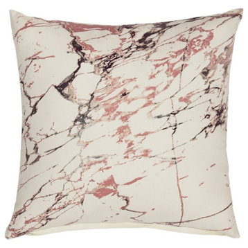 Bowery Hill Cream and Pink Abstract Pillow