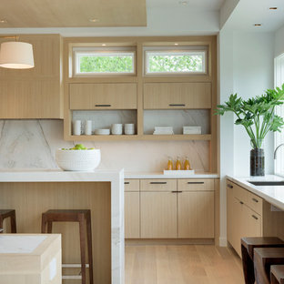 75 Beautiful Modern Kitchen With Stone Slab Backsplash Pictures