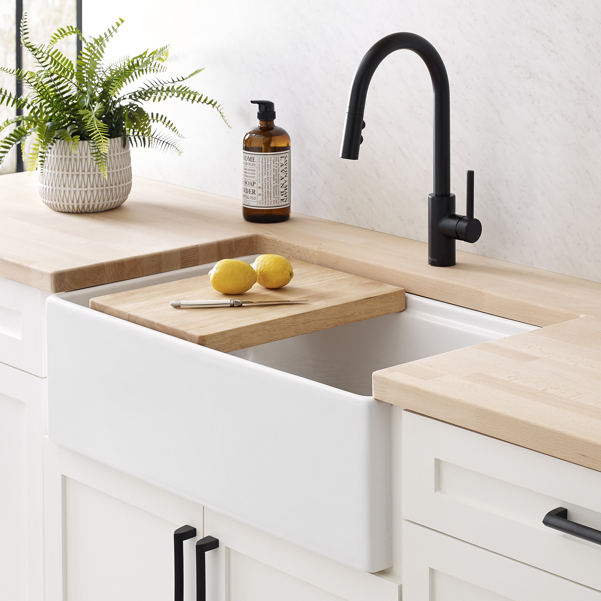 SinkSense Hanzo Hevea Wood 1.5" Cutting Board