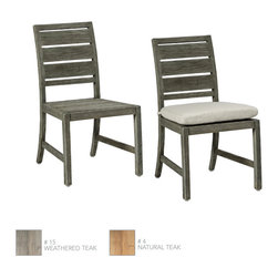 Charleston Teak Farmhouse Dining Side Chair by Summer Classics - Outdoor Dining Chairs