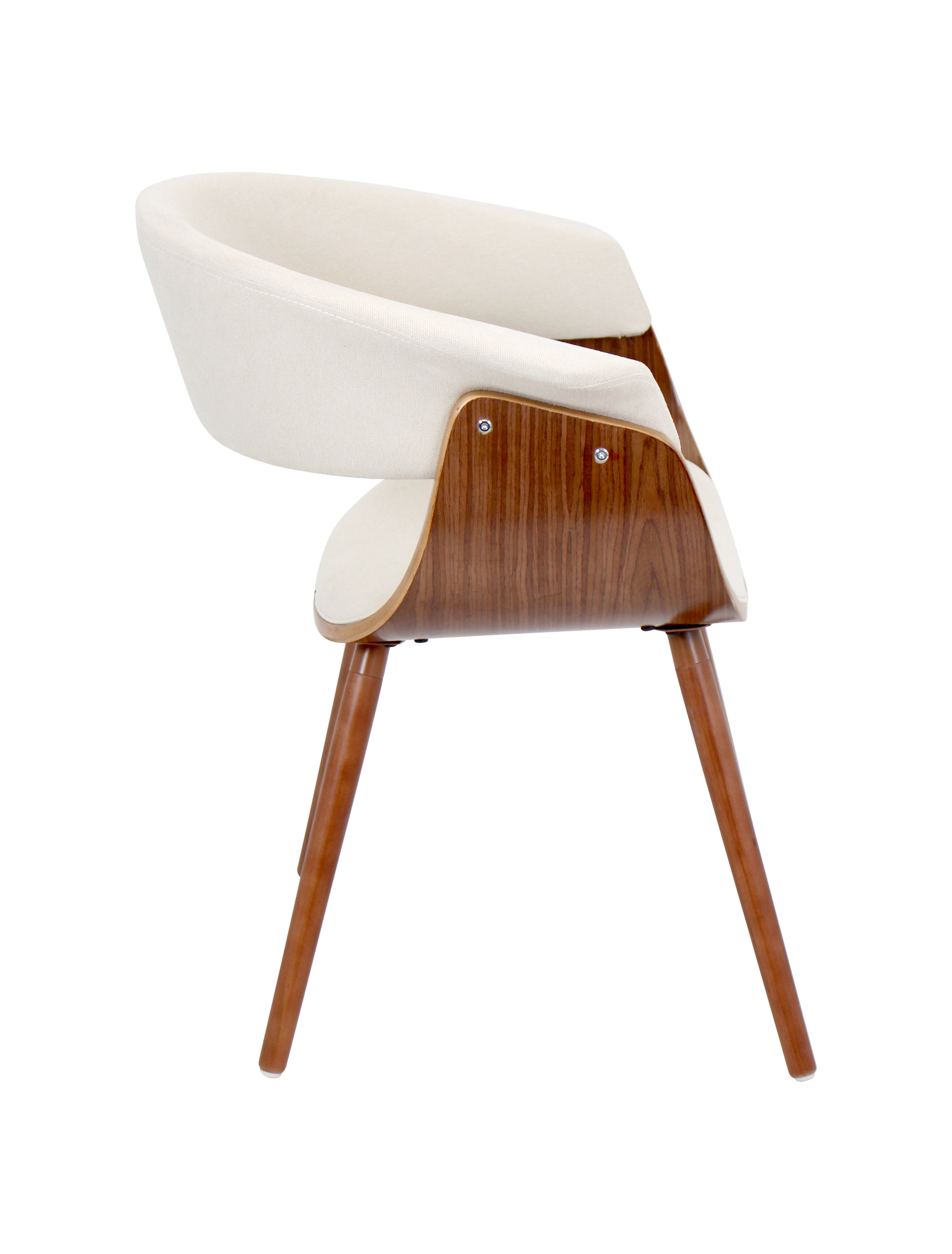 Vintage Mod Chair, Walnut/Cream Fabric