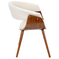 Vintage Mod Chair, Walnut/Cream Fabric