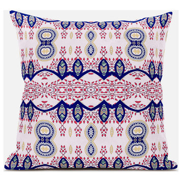 18" X 18" Red White and Blue Broadcloth Paisley Zippered Pillow