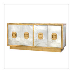 Ponti Silver Reverse Mirror Media Console - Entertainment Centers And Tv Stands