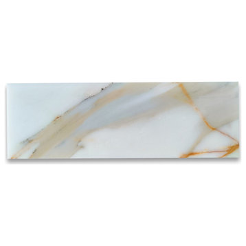 Calacatta Gold Marble 4x12 Tile Honed, 100 sq.ft.