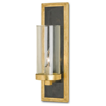 Currey & Company 5140 Charade Wall Sconce, Contemporary Gold Leaf