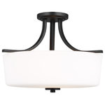 Generation Lighting - Kemal 3-Light Ceiling Light in Midnight Black - The Sea Gull Collection  Kemal three light semi flush fixture in midnight black supplies ample lighting for your daily needs, while adding a layer of today's style to your home's décor.  This light requires 3 , 100W Watt Bulbs (Not Included) UL Certified.