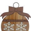 16" Rustic Brown Snowflakes Christmas Ornament Wall Sign