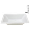 Streamline 66 in. x 34 in. Acrylic Drop-In Bathtub, Glossy White
