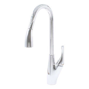 Novatto Dual Action Single Lever Pull-down Kitchen Faucet, Chrome