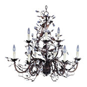 Nine Light Oil Rubbed Bronze Up Chandelier