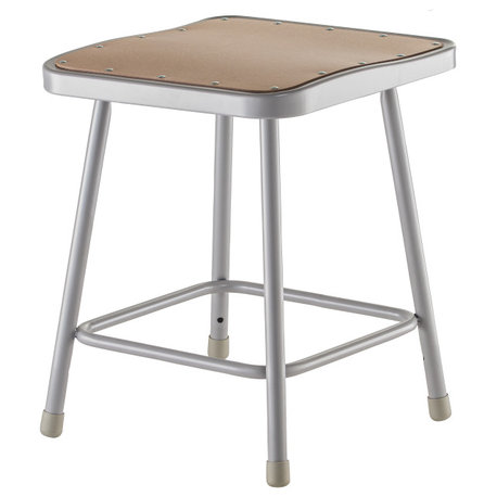 NPS 6300 Series 18" Modern Metal and Wood Heavy Duty Stool in Gray