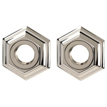Alno A7724 Contemporary Hexagon Grab Bar Bracket Anchors - Polished Nickel