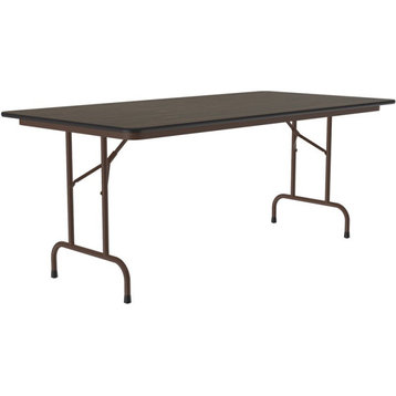 Correll 36"W x 96"D Melamine Wood Top Folding Table in Walnut