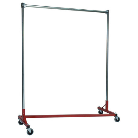 Z-Rack - Heavy Duty 60" Long Base Single Rail w/ 60" Uprights, Red, Modern