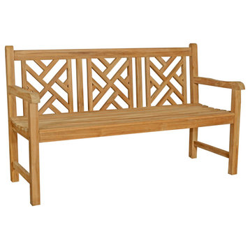 Teak Wood Saint Thomas Outdoor Patio Bench, 5 Foot