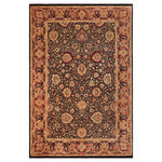 Bareens Designer Rugs - Antique Vegetable Dyed Anmol Agra Blue/Red Wool Rug 10'1"x14'11" - Designed with mesmerizing intricacy and gorgeous color palette, this hand-knotted masterpiece demonstrates the beauty and electrifying thrill of Pak Persian art. These meticulously hand-knotted Pak-Persian rug is made with pure wool and features breathtaking traditional, transitional, and tribal designs in bold luxurious color pallets. Known for their intricate designs these rugs are a reproduction of Persian rugs, made in Pakistan with unique Mughal designs. Made by master weavers using the same Persian texture, design and dying technique, we wanted to produce the most significant manifestation of Persian art, life, and culture. This rug is most famous for its exceptional quality, incredible designs, patterns, and vibrant rich color. Pak-Persian rugs made with Persian weave with high knot counts, which enables the high intricacy and detail found in the patterns are also referred to as "State of art", each color adds a rich beautiful detail in the artwork of this rug. The design, color, and beautiful chromatic composition with a vibrant sheen with intricate designs, exude beauty, elegance, and quality make this rug a masterpiece of its own.