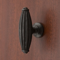 SOLID BRONZE RIDGED CABINET KNOB - Cabinet And Drawer Knobs