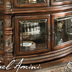 Villa Valencia Curio Cabinet in Classic Chestnut by Michael Amini - Buffets And Sideboards