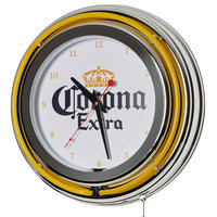 Corona Retro Round Neon Wall Analog Clock with Pull Chain - 14.5 ...