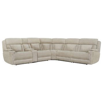 6 Piece Modular Power Reclining Sectional With Power Adjustable Headrests