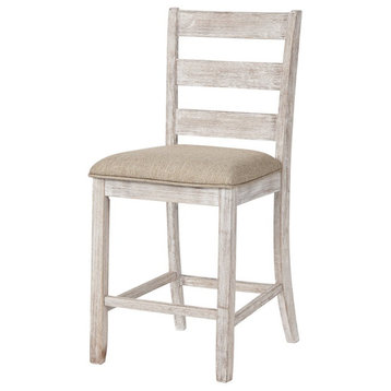 Ashley Furniture Skempton 25" Counter Stool in White and Gray