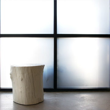 Concrete Knotty Tree Stump Stool and Table