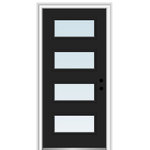 Verona Home Design - 36 in.x80 in. 4 Lite Clear Left-Hand Inswing Painted Fiberglass Smooth Door - Make a part of the past a part of your future with the Spotlights door collection from Verona Home Design. These classics styles have been reinvented for the modern world. Our fiberglass smooth front doors are virtually maintenance free and will not warp, rot, dent or split. They have fiberglass reinforced skin with insulated polyurethane cores, that will meet or exceed current energy code standards. Our factory prefinished doors come with a Limited Lifetime Warranty on both the door component and the prehung unit, a 10 year glass lite warranty and a 5 year warranty on the painted finish. Give your entryway unique character with a touch of the 20th century.