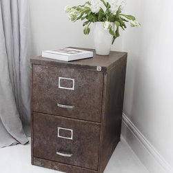 Blake Reused Vintage Industrial 1960s Stripped & Distressed Steel Cabinet - Decorative Chests & Cabinets