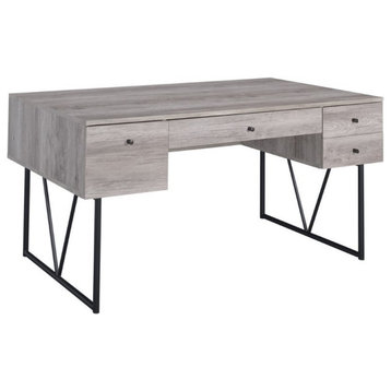 Coaster Analiese 4-drawer Contemporary Wooden Writing Desk in Gray and Black