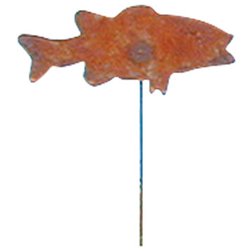 Fish Rusted Garden Stake