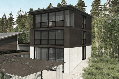 Contemporary exterior home idea in Milwaukee