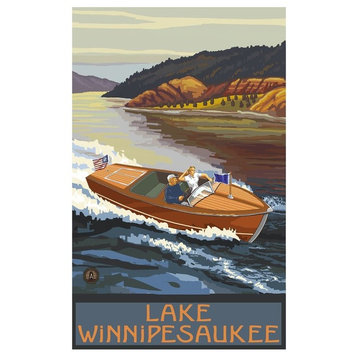 Paul A. Lanquist Lake Winnipesaukee New Hampshire Woodie Art Print, 12"x18"