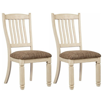 Bolanburg Upholstered Side Chairs, White/Oak, Set of 2 D647-01