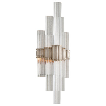 Voil LED Wall Sconce, Modern Silver Leaf, Clear, 20"