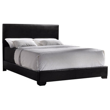 Benzara BM158150 Contemporary Queen Upholstered  Bed, Black
