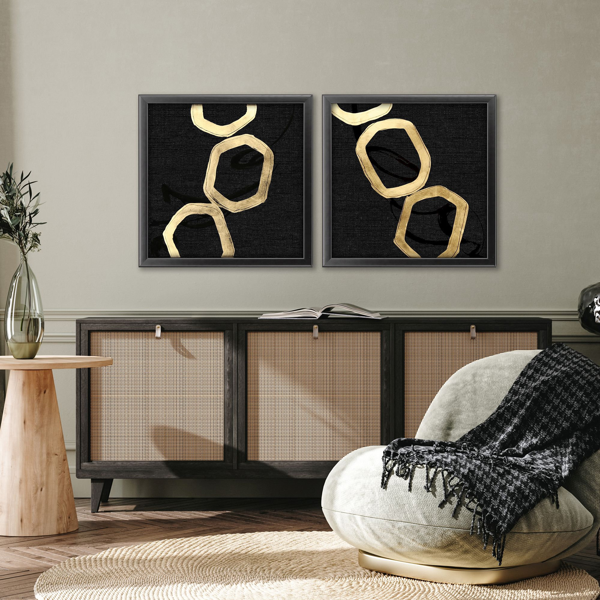 Bold Strokes I Painting, 2-Piece Set - Contemporary - Paintings - by ... - Contemporary Bold Art Pieces