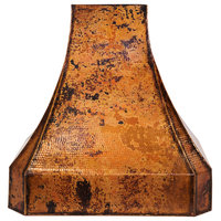 Contemporary™ - Copper Range Hood - 30", Wall Mount in Hammered Fire Patina
